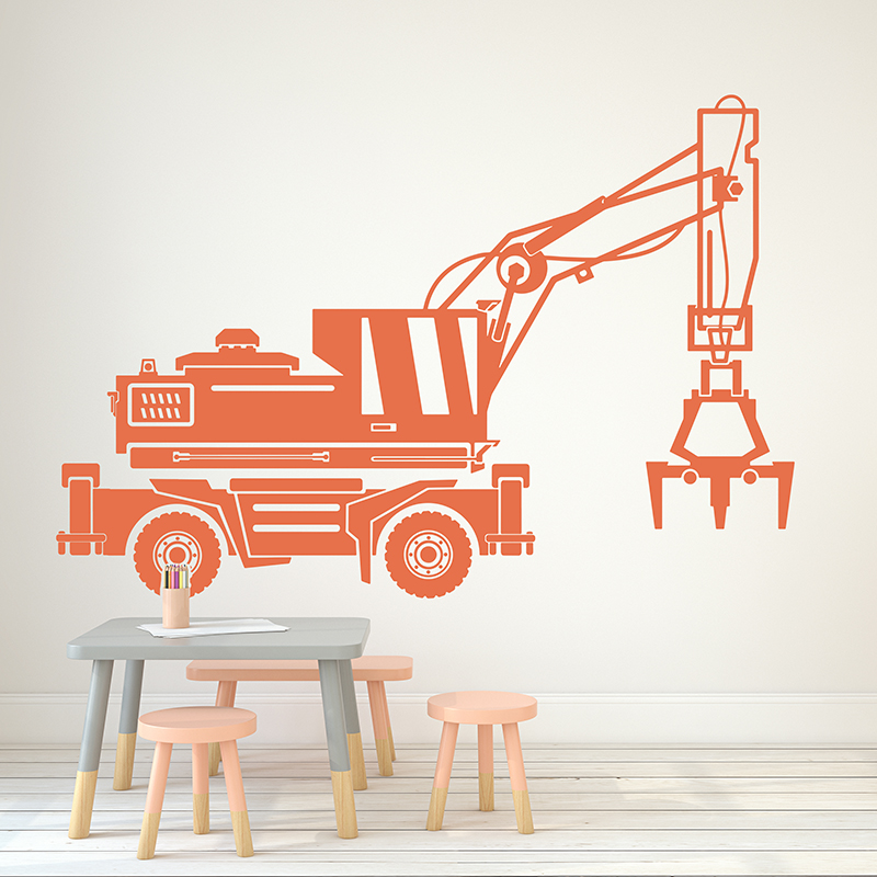 Grande construção carro escava - Heavy Equipment Stickers avaliação e preço